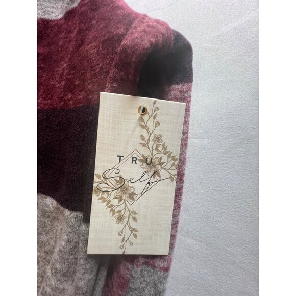 True Self Striped Hooded Knit Cardigan Sweater In Red &amp; Gray XL - Picture 12 of 12